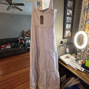 Blue Striped Maxi Dress